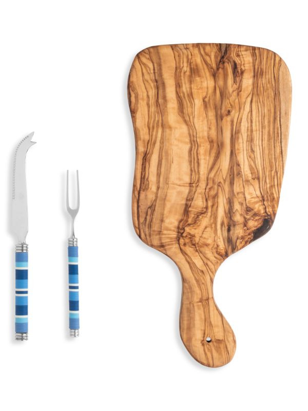 French Home Laguiole 3-Piece Serving Board & Cutlery Set